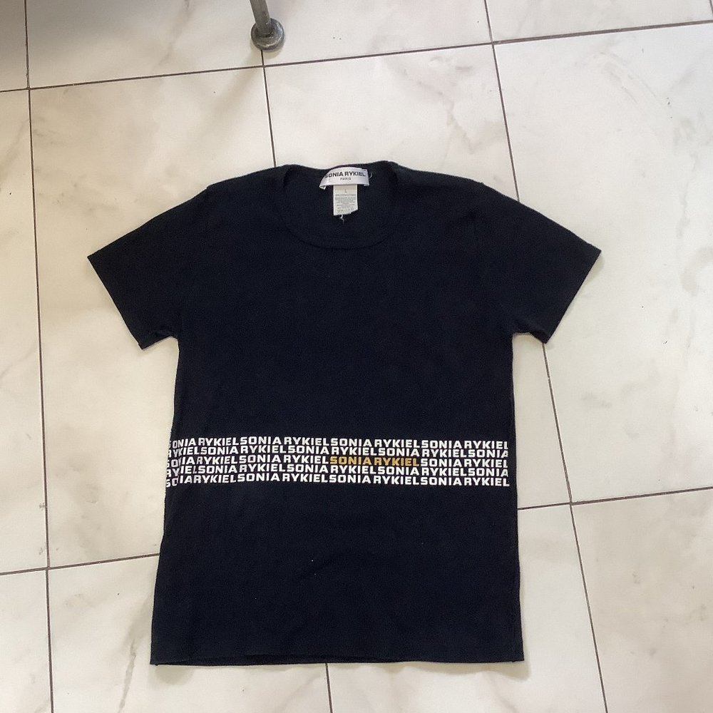 Sonia Rykiel Black 100% Cotton T-Shirt